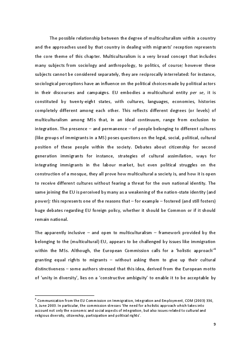 Anteprima della tesi: The Culture of Multicultural Integration: Tertiary Organisations' Role in Immigrants' Reception in Sicily, Pagina 7