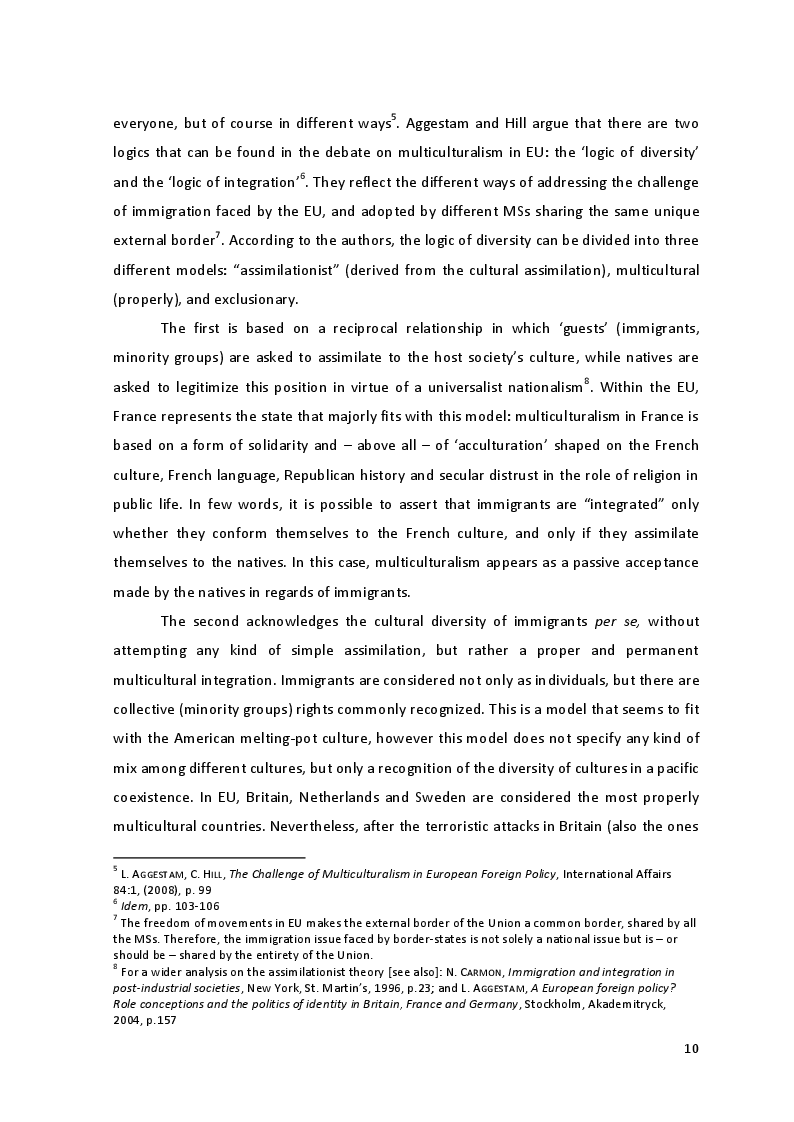 Anteprima della tesi: The Culture of Multicultural Integration: Tertiary Organisations' Role in Immigrants' Reception in Sicily, Pagina 8