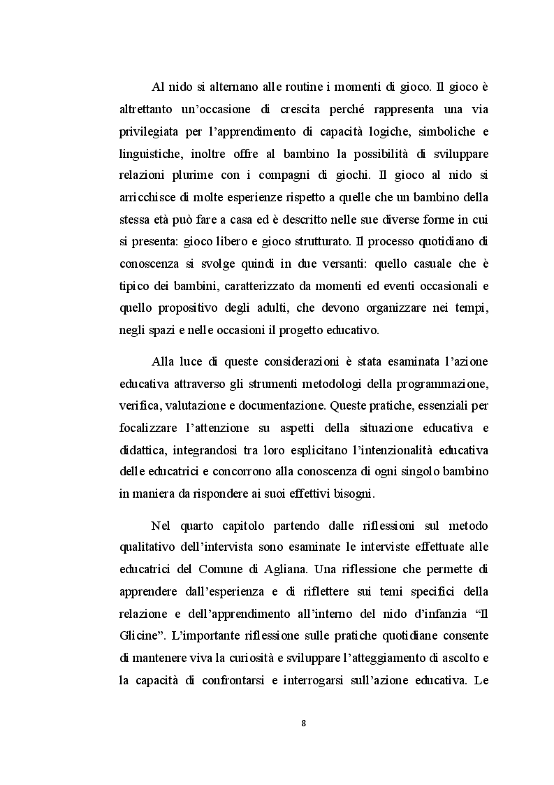 Anteprima della tesi: Il nido d'infanzia: un luogo educativo tra apprendimento e relazione, Pagina 5