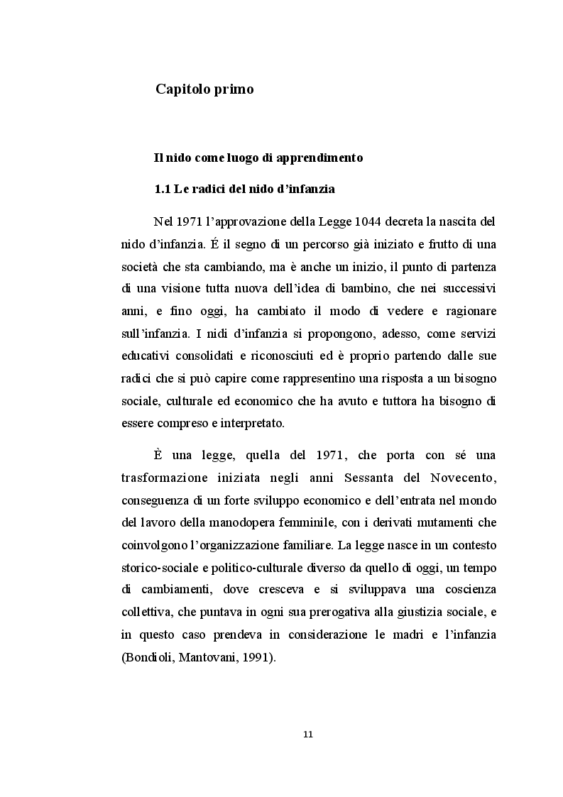 Anteprima della tesi: Il nido d'infanzia: un luogo educativo tra apprendimento e relazione, Pagina 7