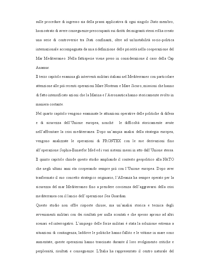 Anteprima della tesi: LA CRISI EUROPEA DEL MEDITERRANEO: Gli Interventi Militari, Pagina 3