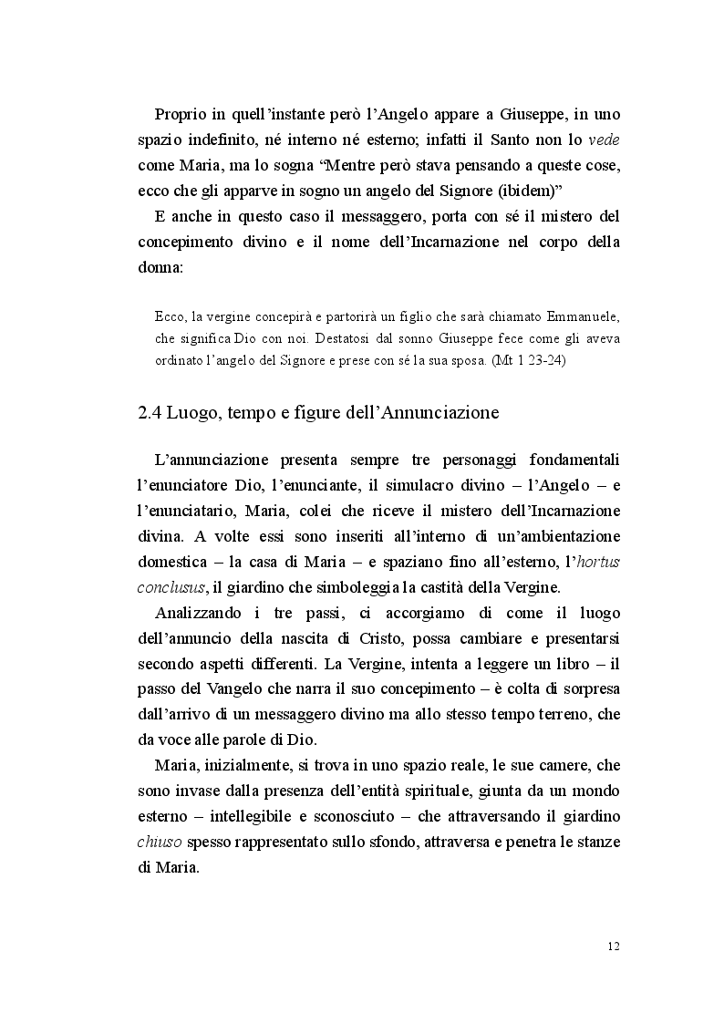 Estratto dalla tesi: Annunciazione: lo spazio invisibile