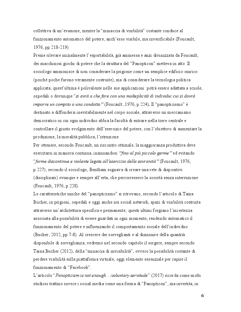 Anteprima della tesi: Il selfie del macaco. Facebook tra panopticismo e condizionamenti sociali., Pagina 5
