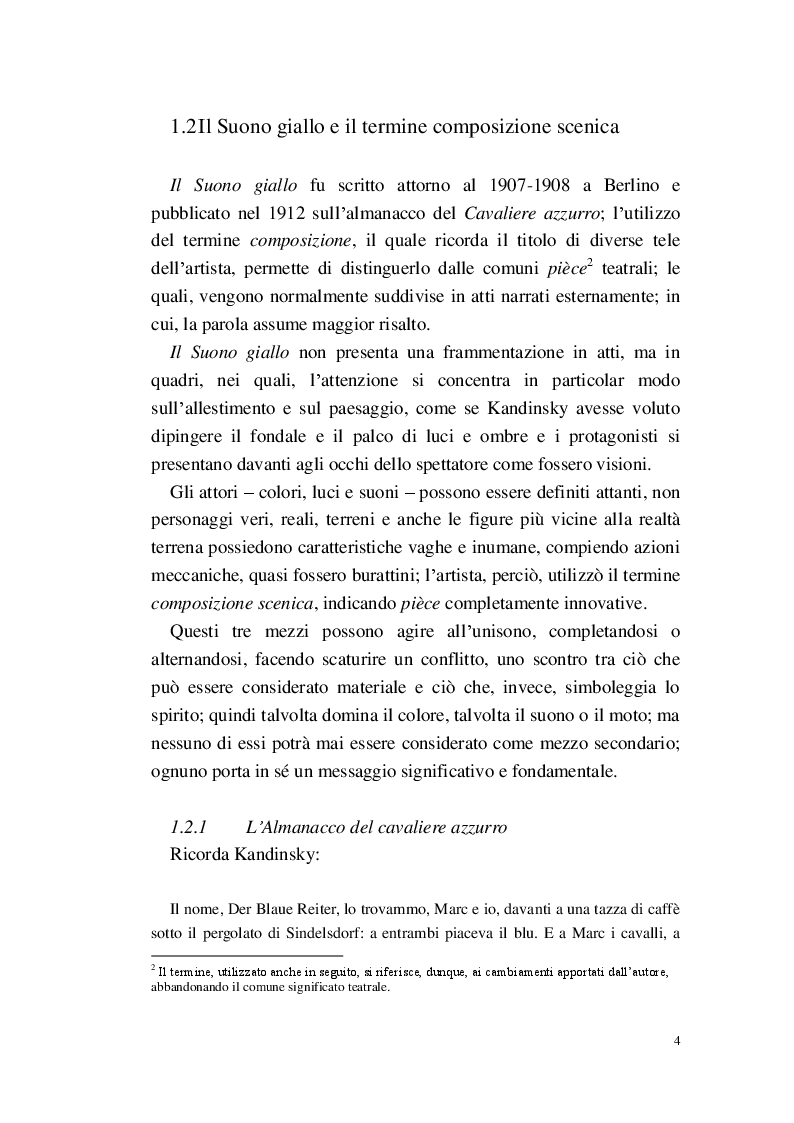Anteprima della tesi: Lo Spirituale del Suono giallo, Pagina 5