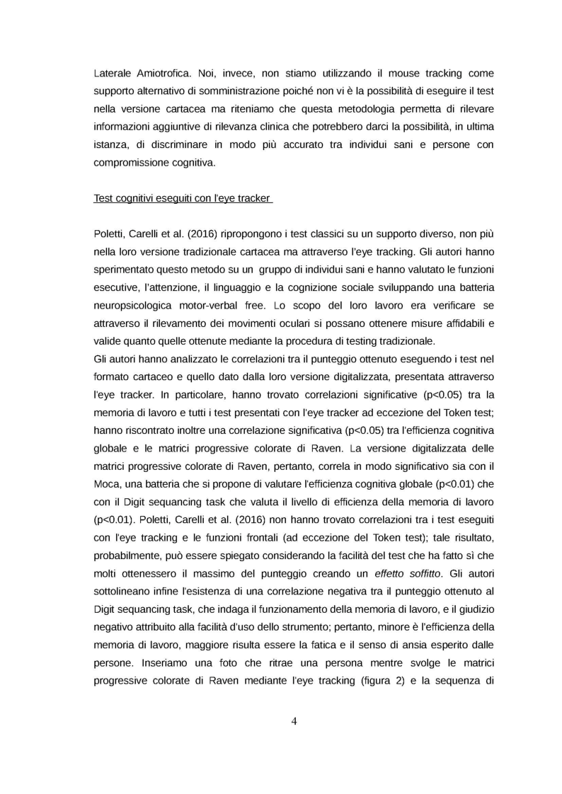 Anteprima della tesi: Analizzare la performance cognitiva mediante la metodologia del mouse tracking: uno studio preliminare su un adattamento del test delle matrici di Raven in tre gruppi di partecipanti, Pagina 5