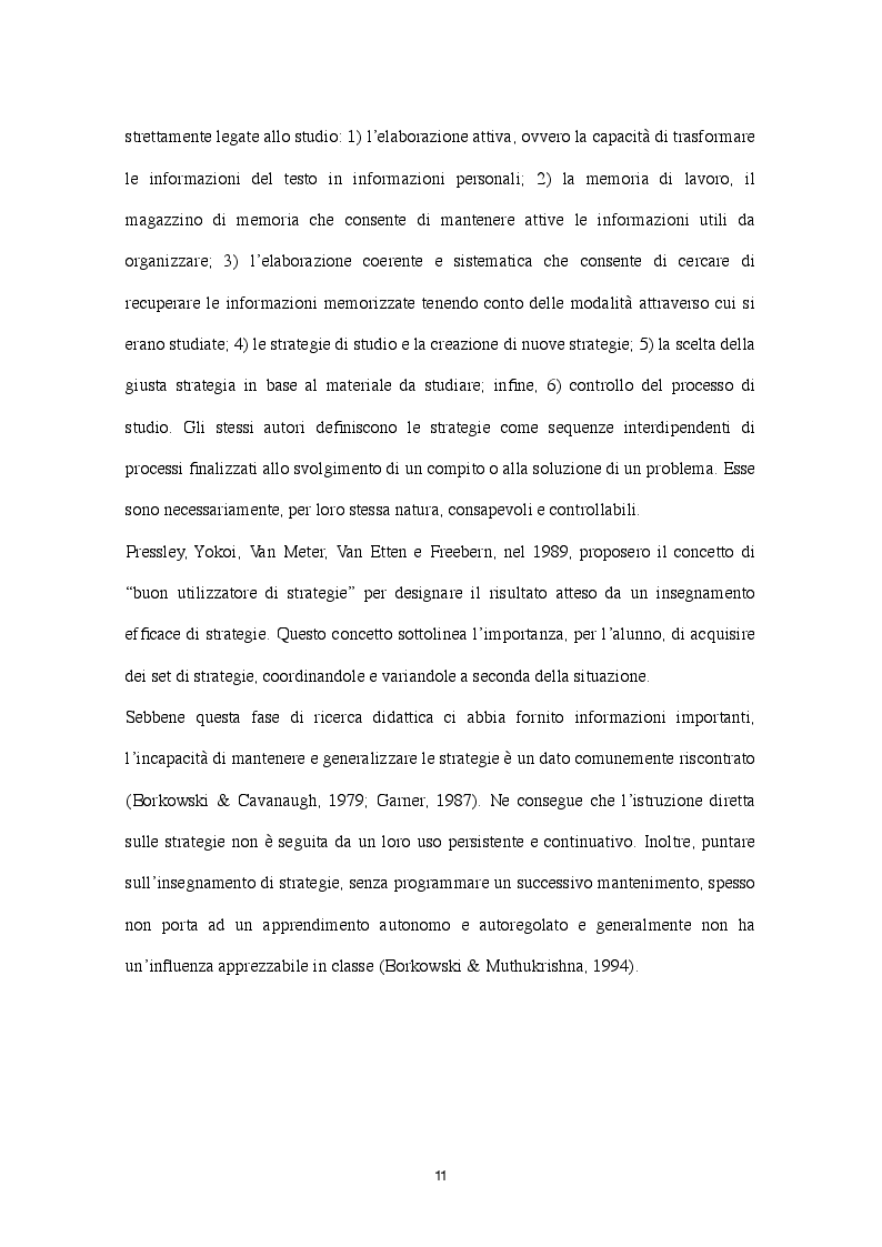 Estratto dalla tesi: Studiare di più e meglio: un approccio evidence based per potenziare metodi e strategie di studio in allievi con Bisogni Educativi Speciali
