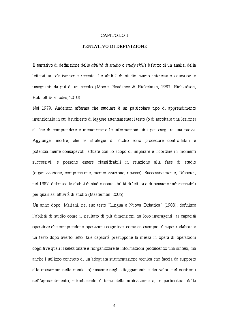 Anteprima della tesi: Studiare di più e meglio: un approccio evidence based per potenziare metodi e strategie di studio in allievi con Bisogni Educativi Speciali, Pagina 3