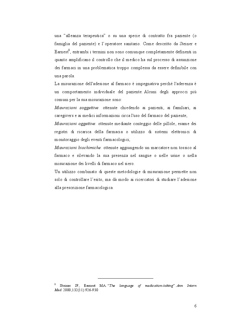 Anteprima della tesi: Indagine sulle mancate conoscenze e comportamenti relativi alla salute nel self-management della terapia antidiabetica, Pagina 6
