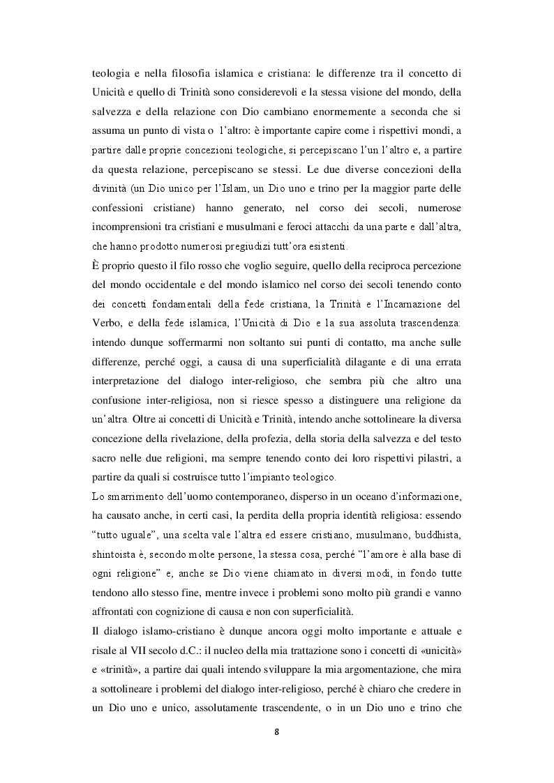 Anteprima della tesi: Unicità di Dio e Trinità nel pensiero islamico e cristiano: un dialogo possibile?, Pagina 5