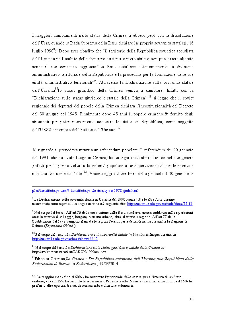 Estratto dalla tesi: La crisi della Crimea: profili costituzionali del referendum del 16 marzo 2014