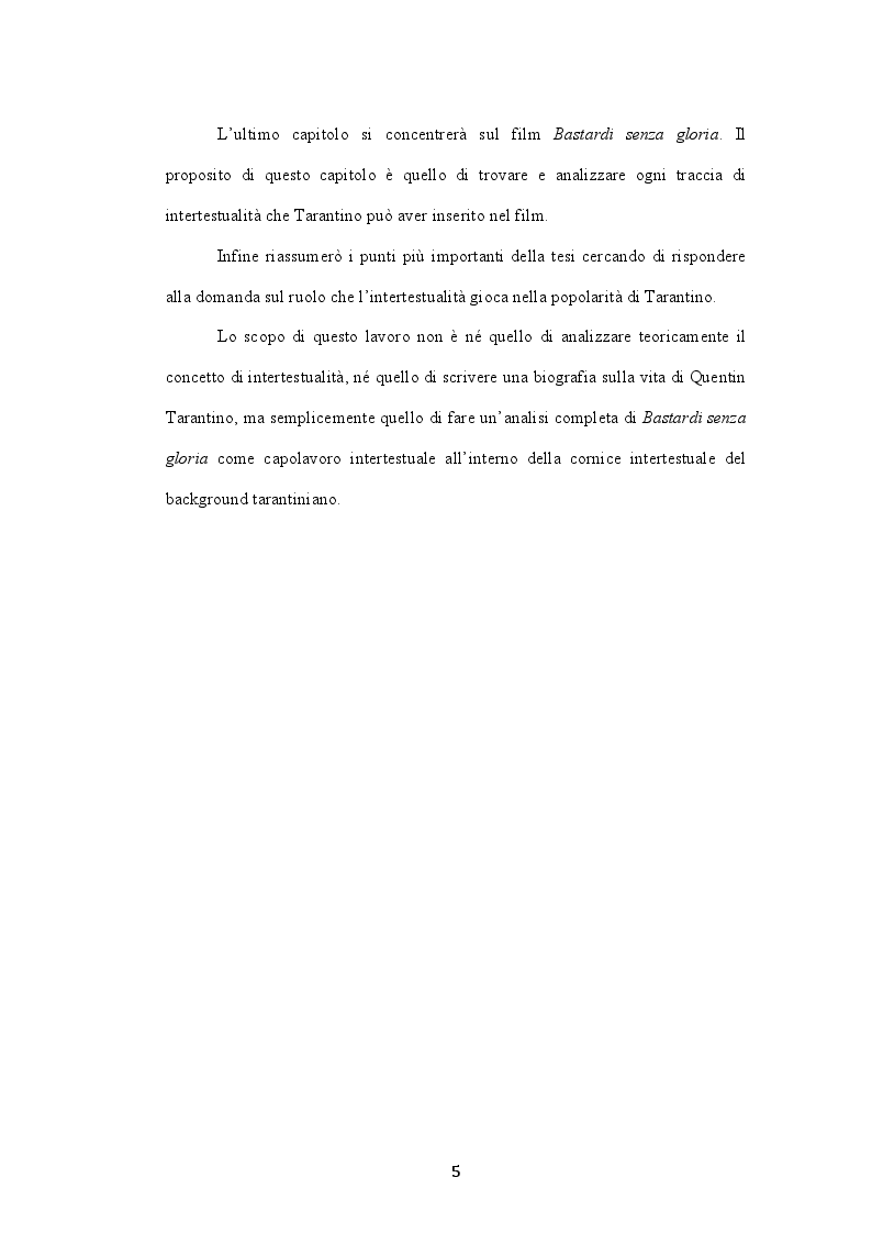 Anteprima della tesi: L'intertestualità in Bastardi senza gloria di Quentin Tarantino, Pagina 3