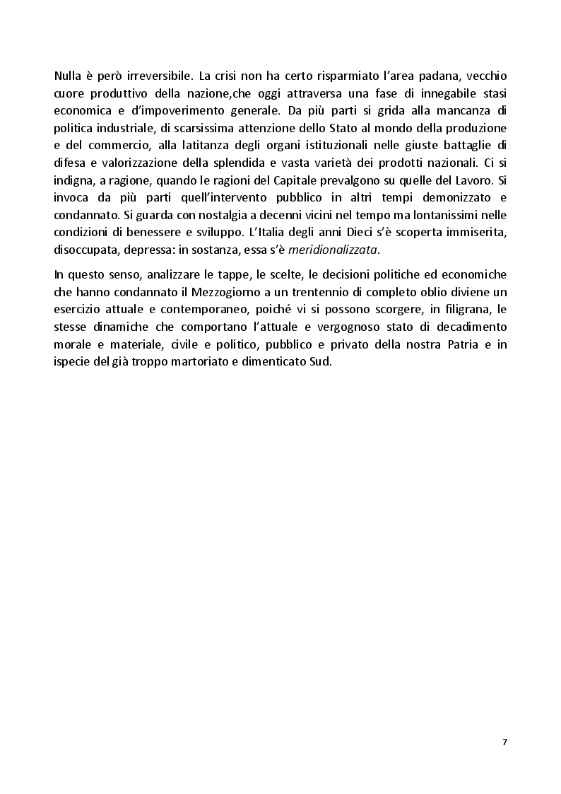 Anteprima della tesi: Il Grande Dimenticato. Il Mezzogiorno dalla fine dell'intervento straordinario alla Grande Recessione, Pagina 4