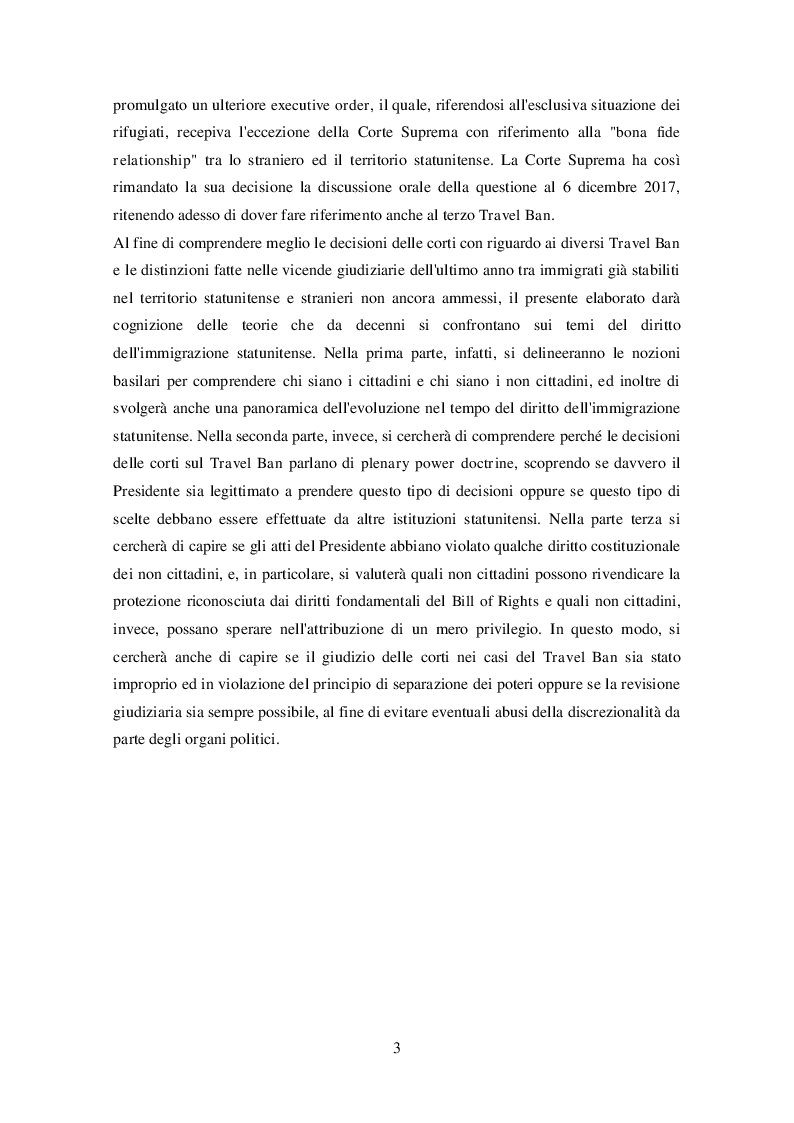 Anteprima della tesi: La legislazione americana in tema di diritto dell'immigrazione: Il caso del Travel Ban, Pagina 4