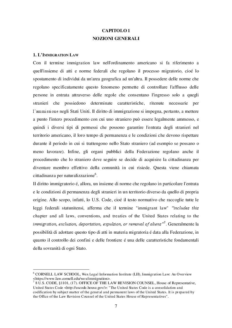 Anteprima della tesi: La legislazione americana in tema di diritto dell'immigrazione: Il caso del Travel Ban, Pagina 6