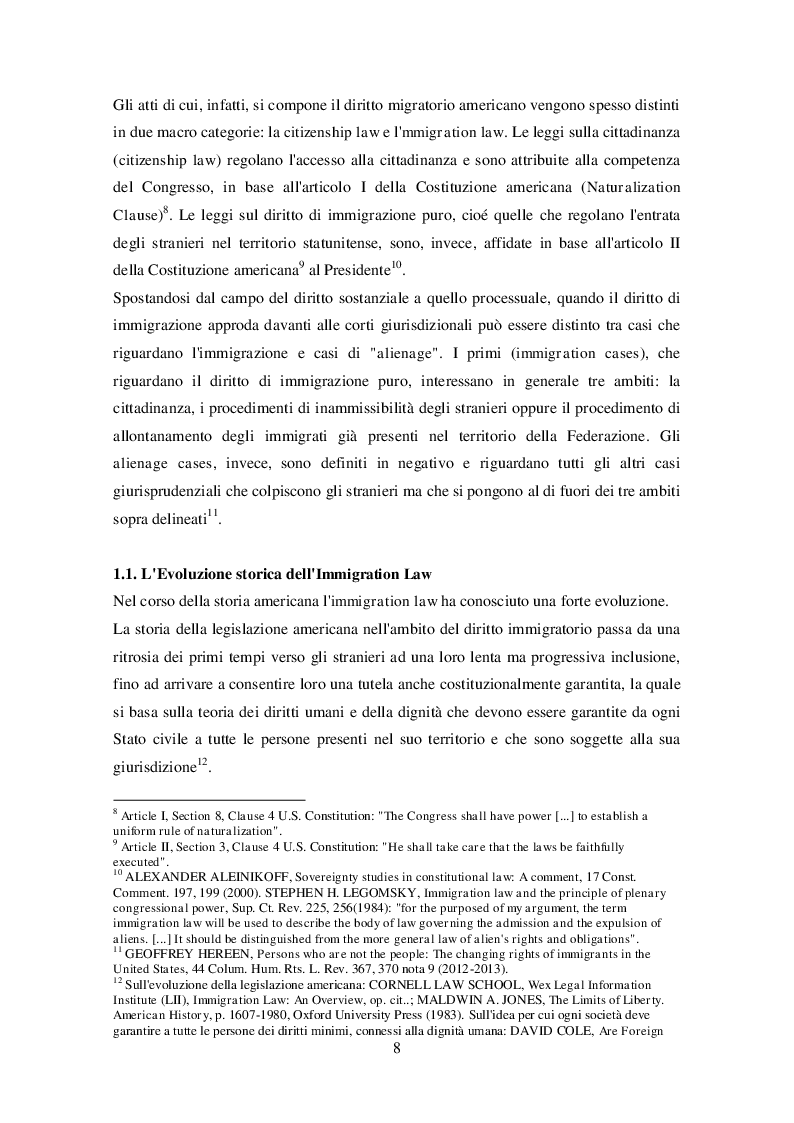 Anteprima della tesi: La legislazione americana in tema di diritto dell'immigrazione: Il caso del Travel Ban, Pagina 7