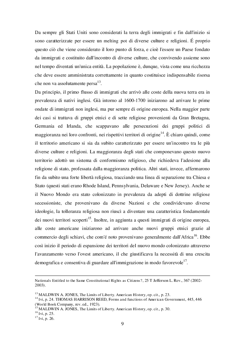 Anteprima della tesi: La legislazione americana in tema di diritto dell'immigrazione: Il caso del Travel Ban, Pagina 8