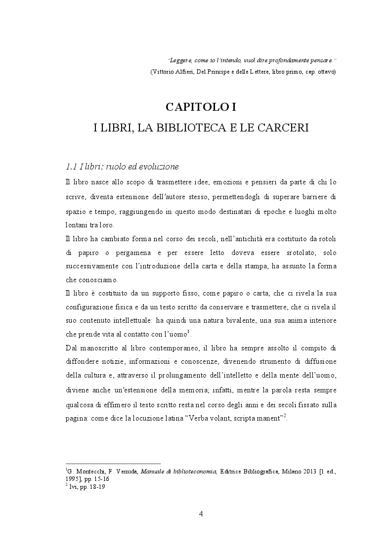 Anteprima della tesi: Biblioteche carcerarie tra cultura e reinserimento: la biblioteca della casa circondariale di Lecco, Pagina 5