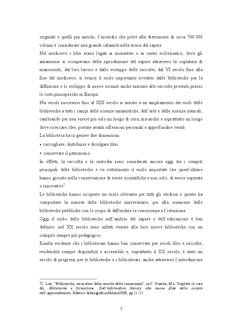 Anteprima della tesi: Biblioteche carcerarie tra cultura e reinserimento: la biblioteca della casa circondariale di Lecco, Pagina 8