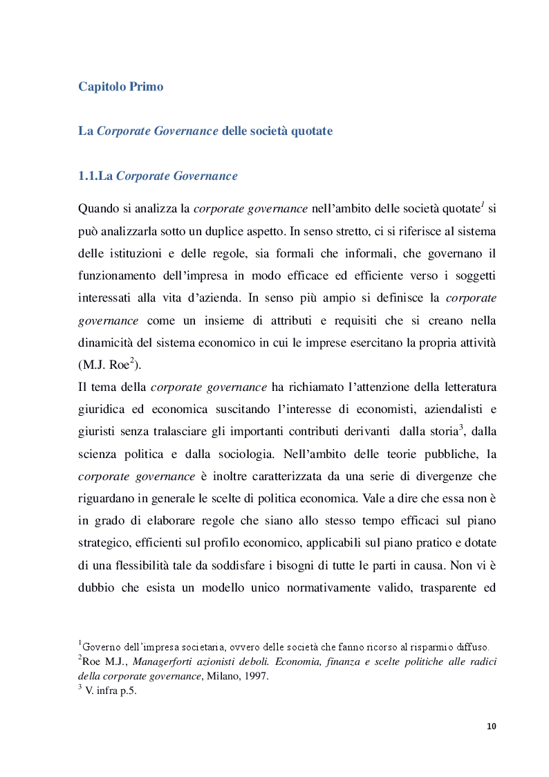 Anteprima della tesi: Struttura e modelli della corporate governance nelle società quotate: il ruolo degli amministratori indipendenti, Pagina 7