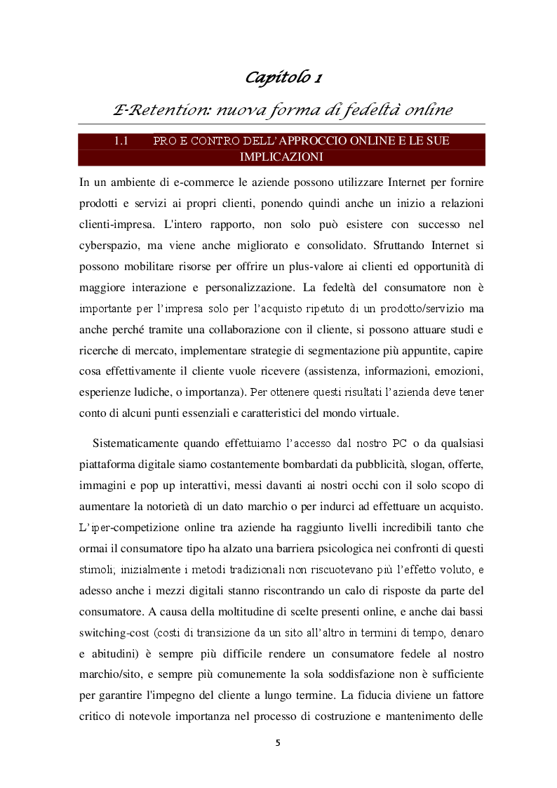 Anteprima della tesi: E-LOYALTY - La fedeltà del cliente nelle attività di web marketing e la personalizzazione come FCDS. Case Study: Aziende cosmetiche made in Italy, Pagina 4