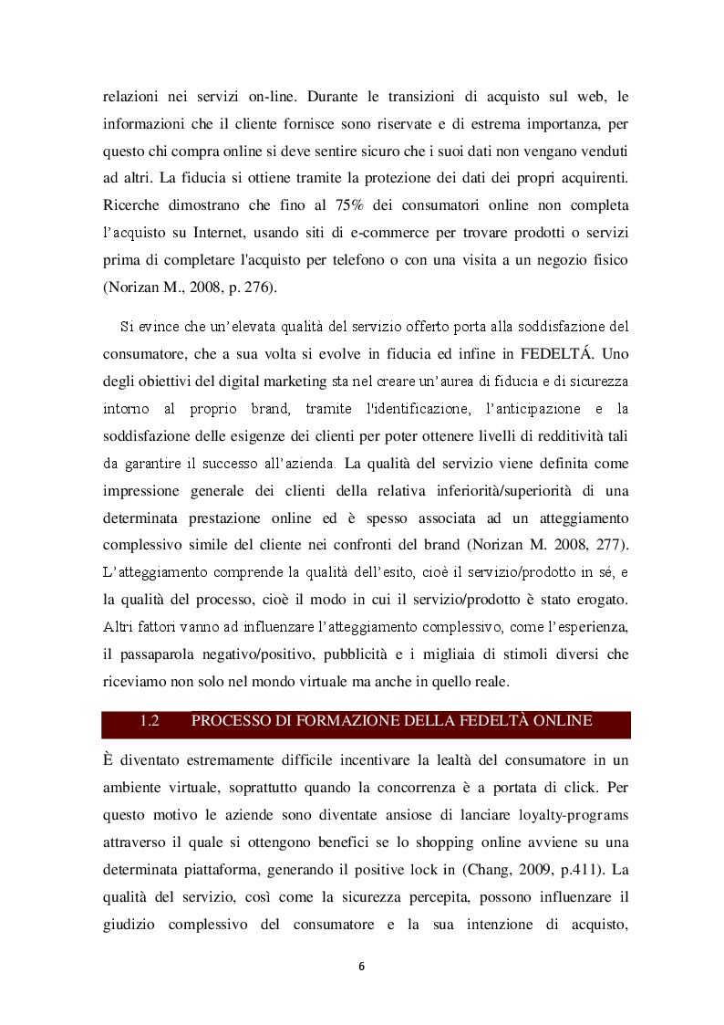 Anteprima della tesi: E-LOYALTY - La fedeltà del cliente nelle attività di web marketing e la personalizzazione come FCDS. Case Study: Aziende cosmetiche made in Italy, Pagina 5