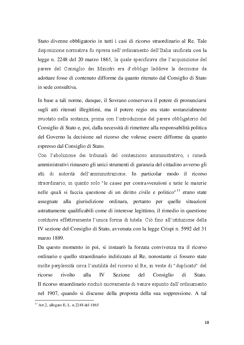 Estratto dalla tesi: La posizione del cointeressato e del controinteressato nel ricorso straordinario al Presidente della Repubblica