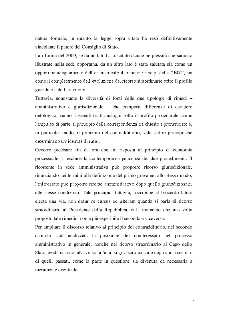 Anteprima della tesi: La posizione del cointeressato e del controinteressato nel ricorso straordinario al Presidente della Repubblica, Pagina 4
