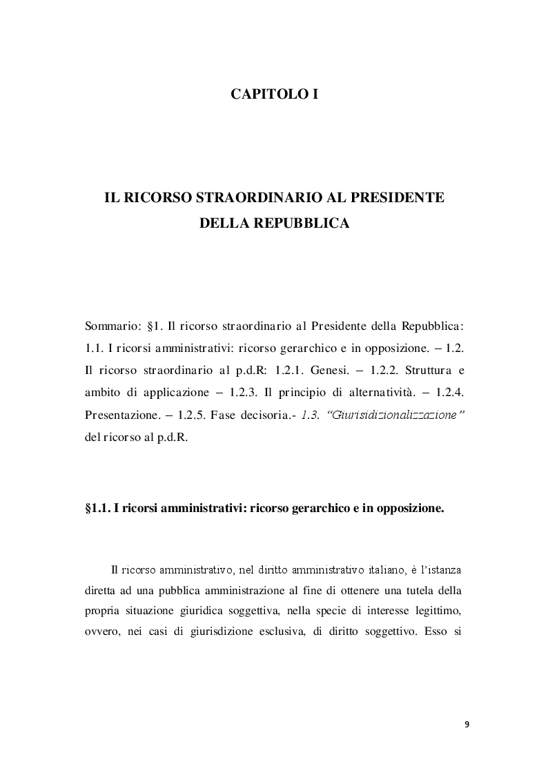 Anteprima della tesi: La posizione del cointeressato e del controinteressato nel ricorso straordinario al Presidente della Repubblica, Pagina 7