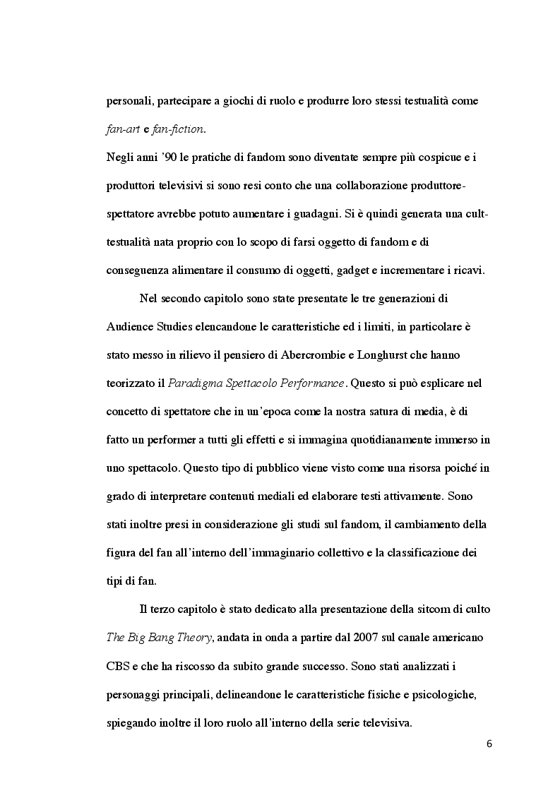 Anteprima della tesi: Il culto televisivo e il fenomeno del fandom. Il caso di The Big Bang Theory., Pagina 3