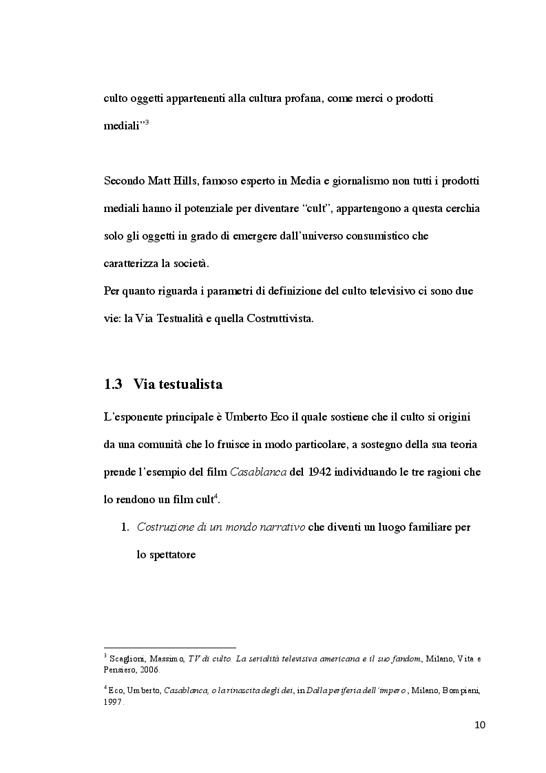Anteprima della tesi: Il culto televisivo e il fenomeno del fandom. Il caso di The Big Bang Theory., Pagina 7