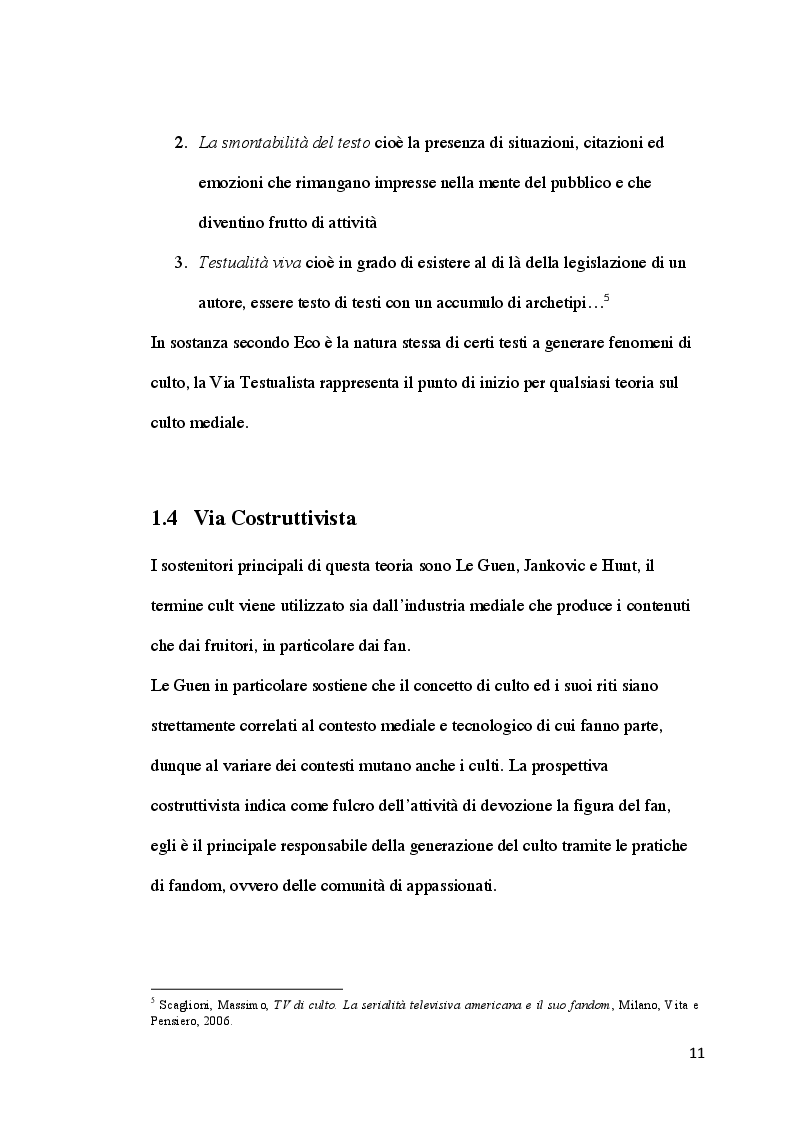 Anteprima della tesi: Il culto televisivo e il fenomeno del fandom. Il caso di The Big Bang Theory., Pagina 8