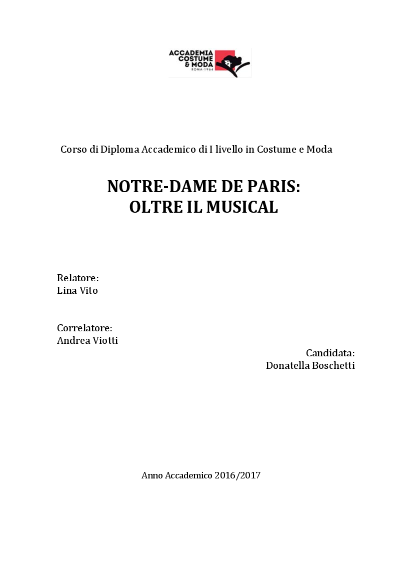 Anteprima della tesi: Notre-Dame de Paris: oltre il musical, Pagina 1