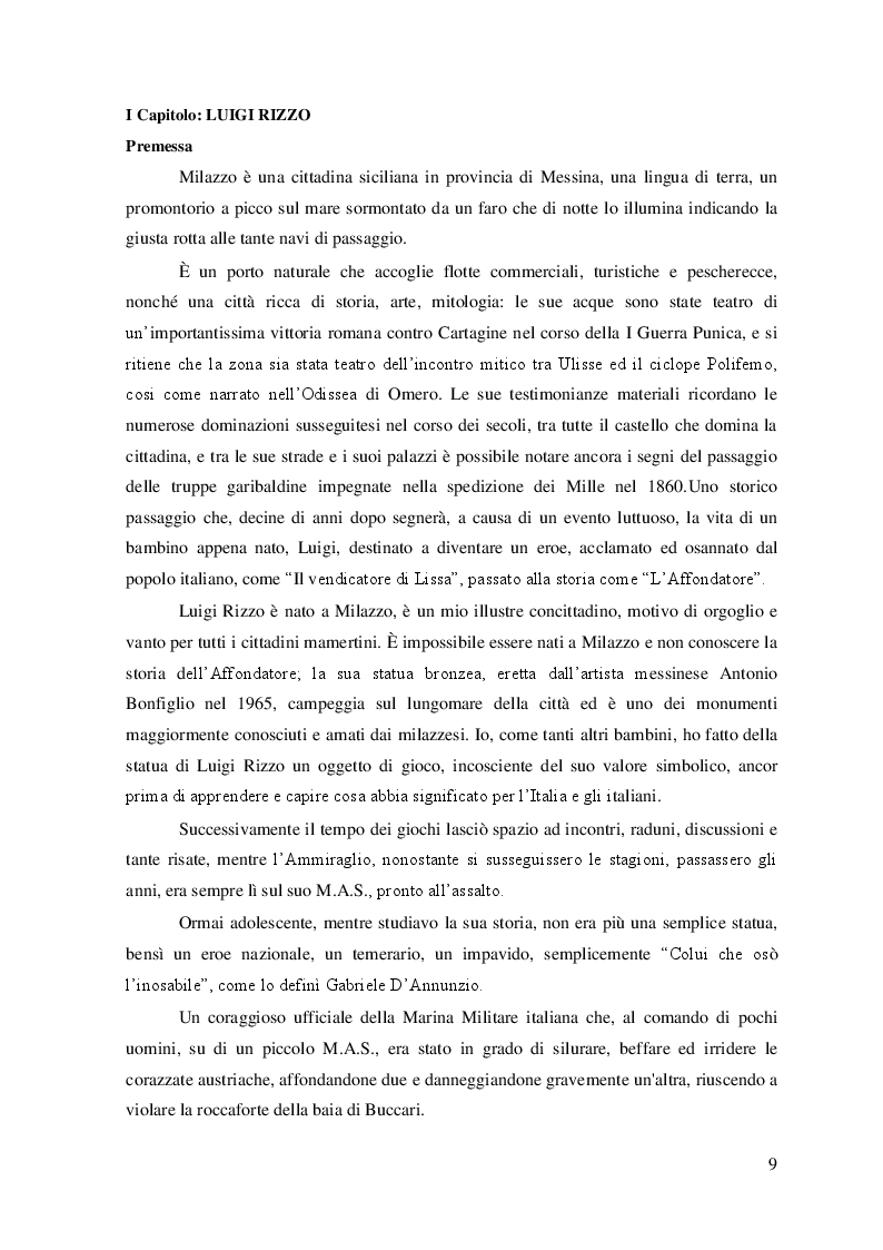 Anteprima della tesi: “La Grande Guerra: la vita e le imprese dell'Ammiraglio Luigi Rizzo'', Pagina 4