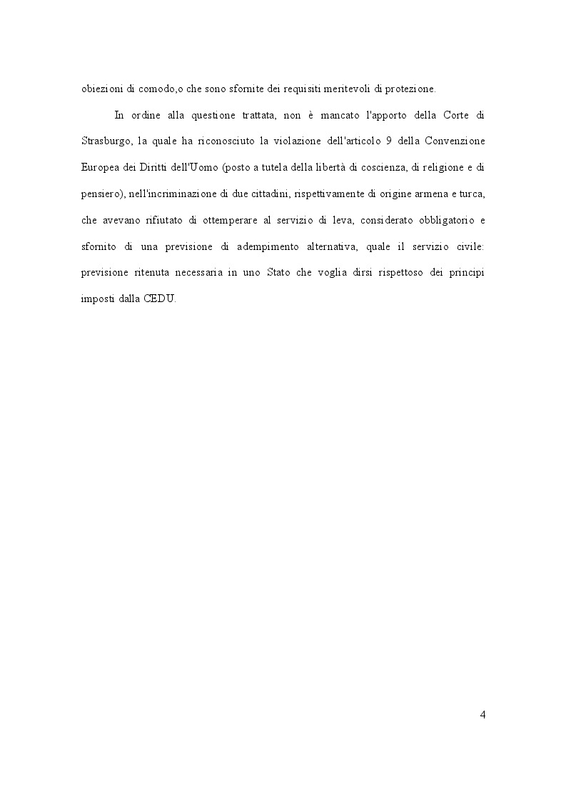 Anteprima della tesi: Dalla leva militare all'aborto. Profili teorici e problemi applicativi del diritto l'obiezione di coscienza, Pagina 5