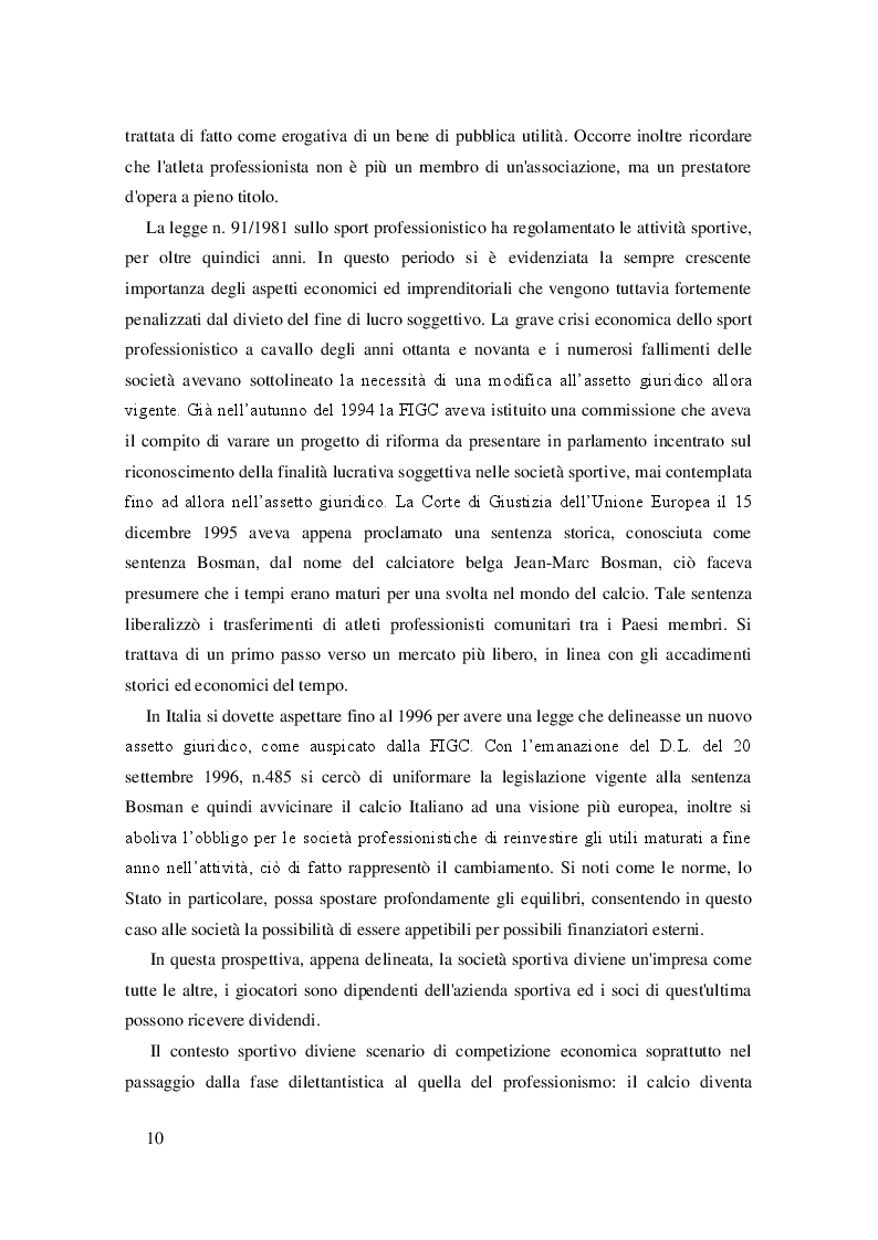 Estratto dalla tesi: L'ambiente nelle strategie aziendali: gli effetti del Financial Fair Play