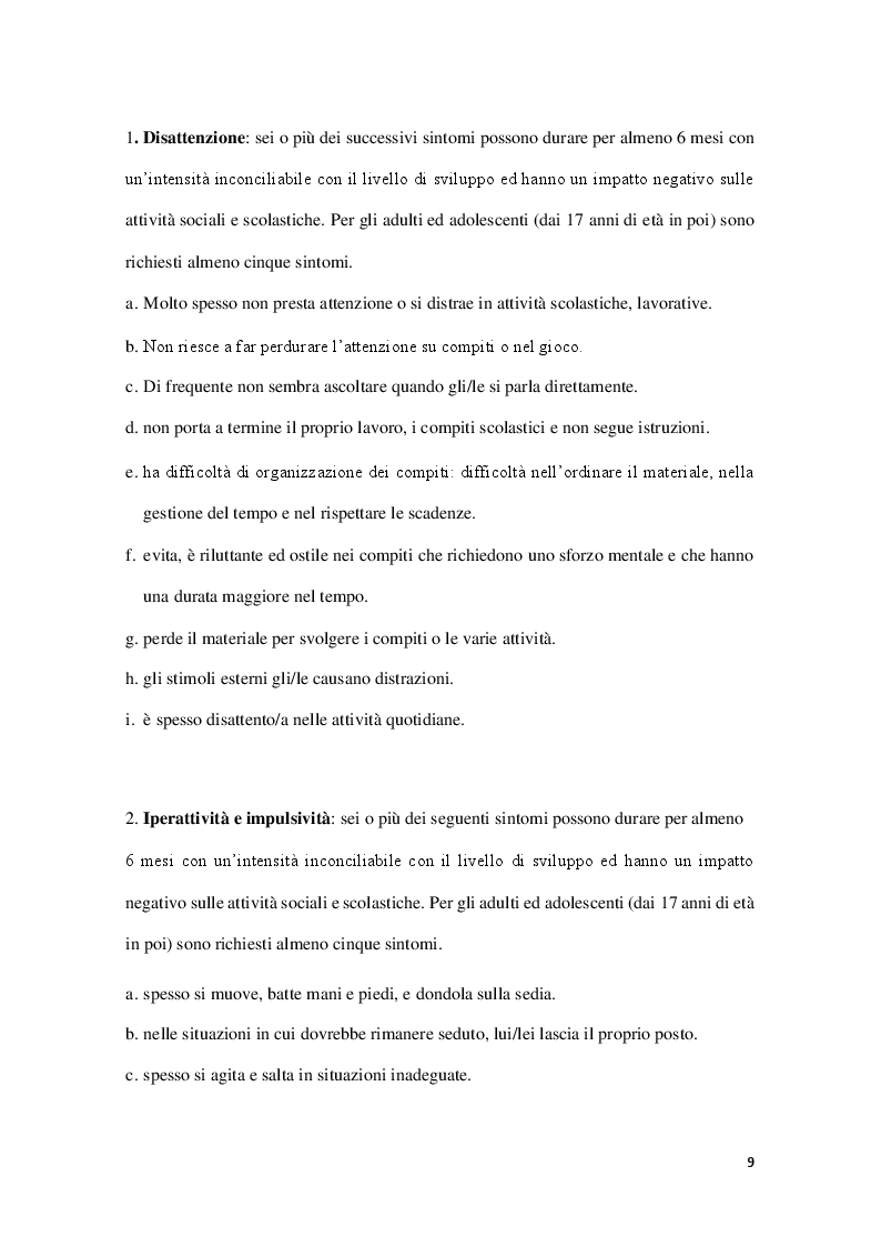 Anteprima della tesi: Il ruolo dell'educatore ed il disturbo da deficit di attenzione/iperattività, Pagina 8