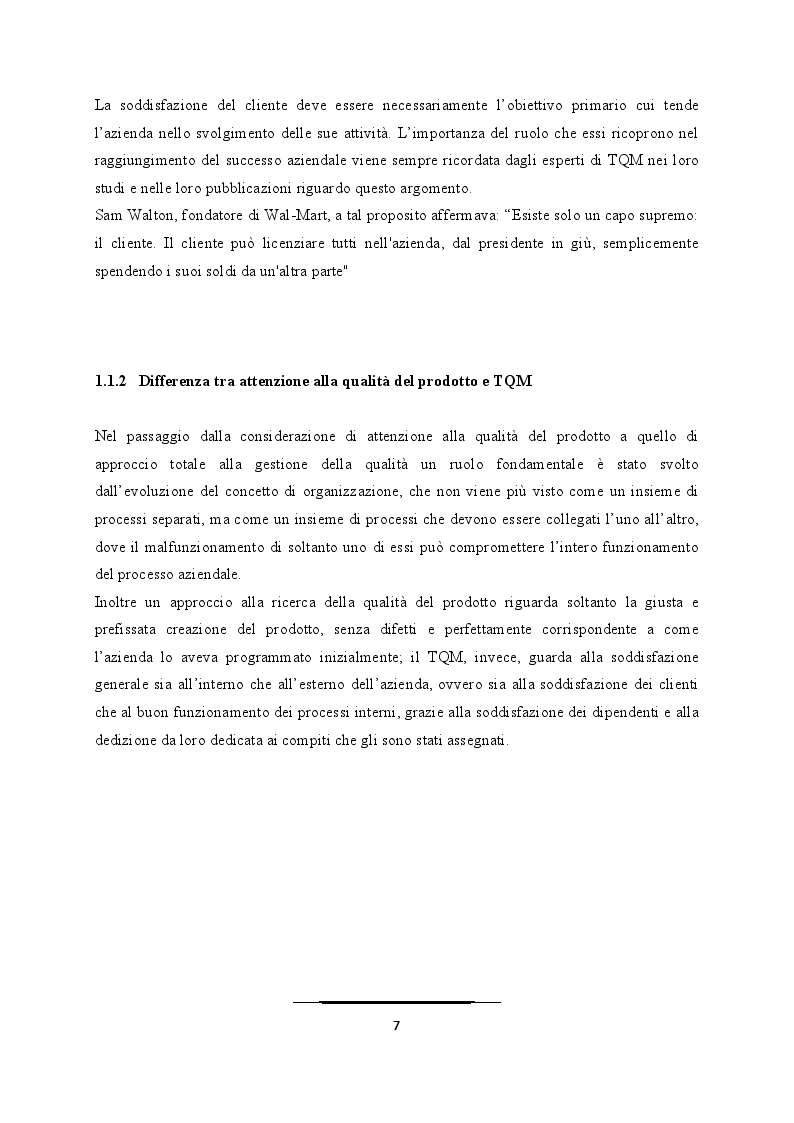 Anteprima della tesi: Come superare le difficoltà ed evitare i fallimenti nell'applicazione del TQM, Pagina 5