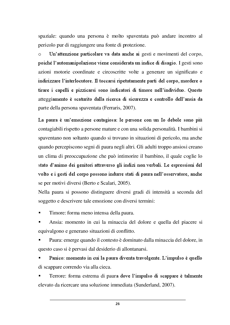Anteprima della tesi: POSSO AVERE PAURA. Percorso didattico nella scuola dell'infanzia, Pagina 5