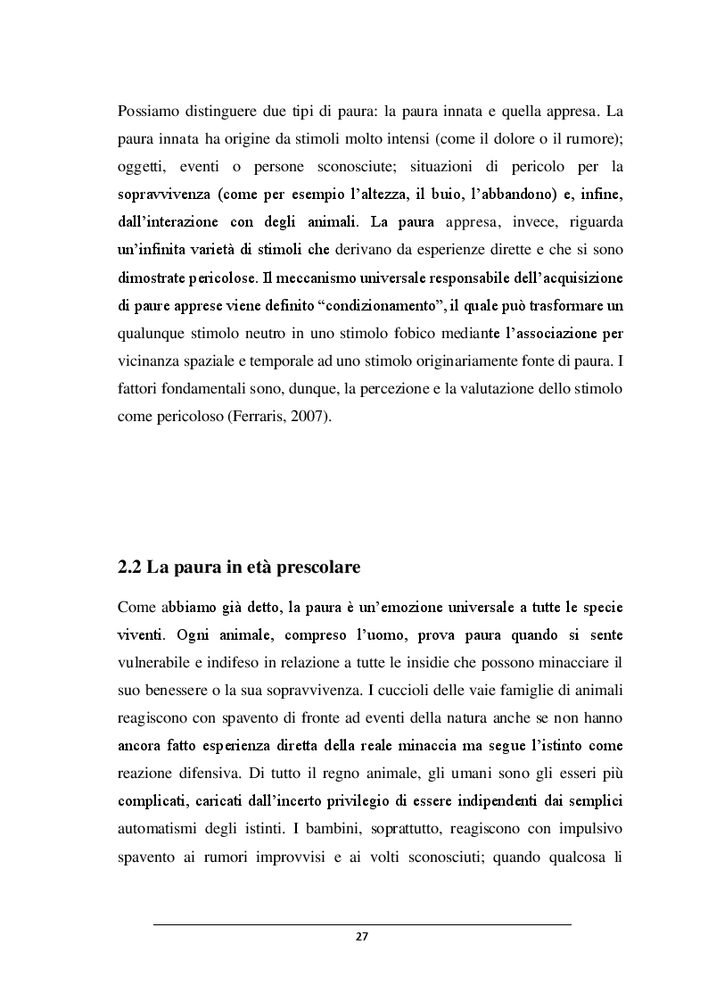 Anteprima della tesi: POSSO AVERE PAURA. Percorso didattico nella scuola dell'infanzia, Pagina 6