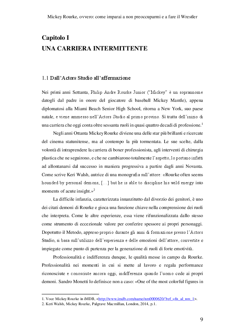 Anteprima della tesi: Mickey Rourke, ovvero: come imparai a non preoccuparmi e a fare il Wrestler, Pagina 4