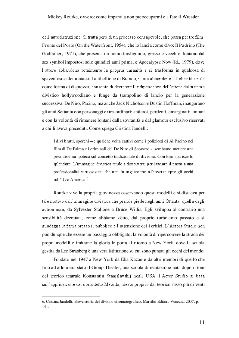 Anteprima della tesi: Mickey Rourke, ovvero: come imparai a non preoccuparmi e a fare il Wrestler, Pagina 6
