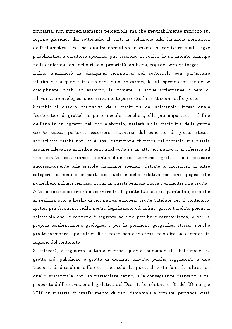 Anteprima della tesi: Il regime giuridico delle grotte, Pagina 3