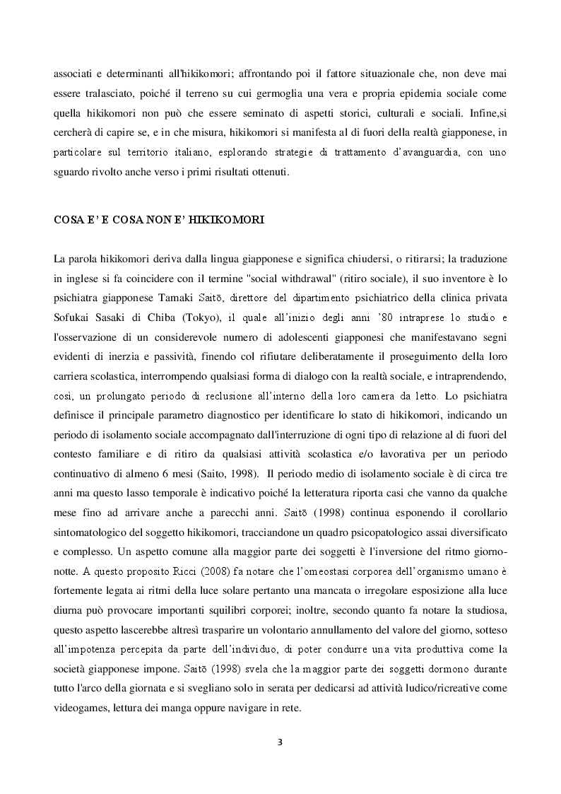 Anteprima della tesi: Hikikomori: correlati psicologici e sociali, Pagina 3