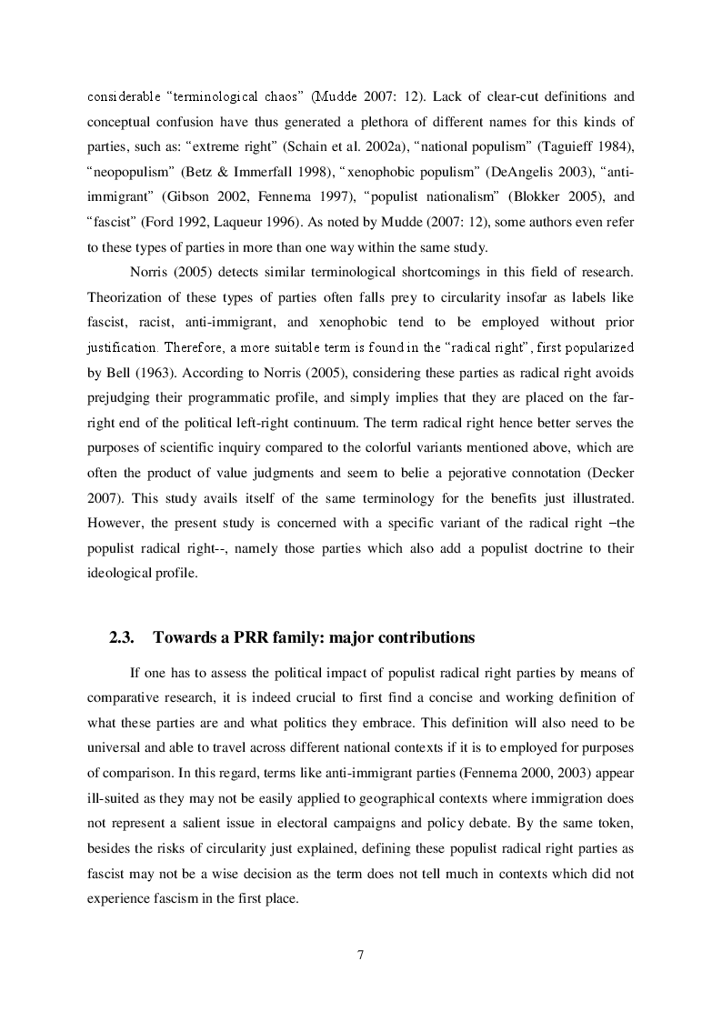 Anteprima della tesi: The Populist Radical Right in Western Europe: Ideology and Agenda Impact on International Issues, Pagina 8