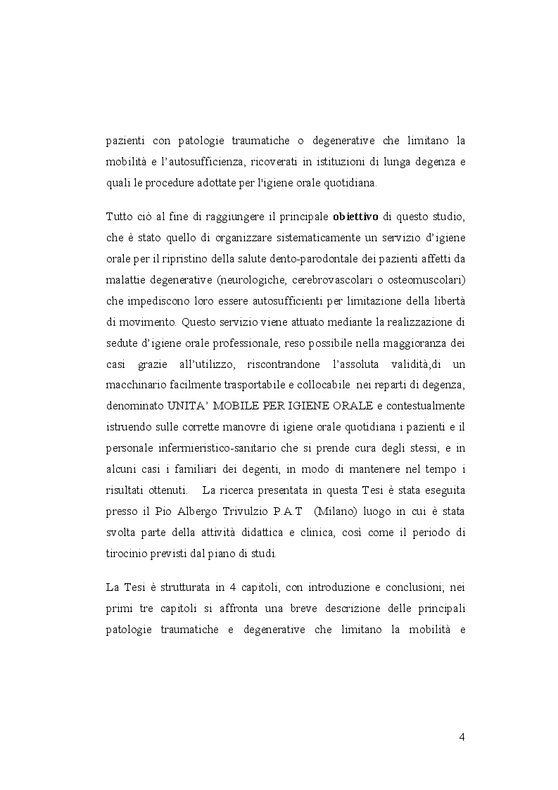 Anteprima della tesi: Igiene orale nel paziente istituzionalizzato: importanza di una unità mobile, Pagina 5