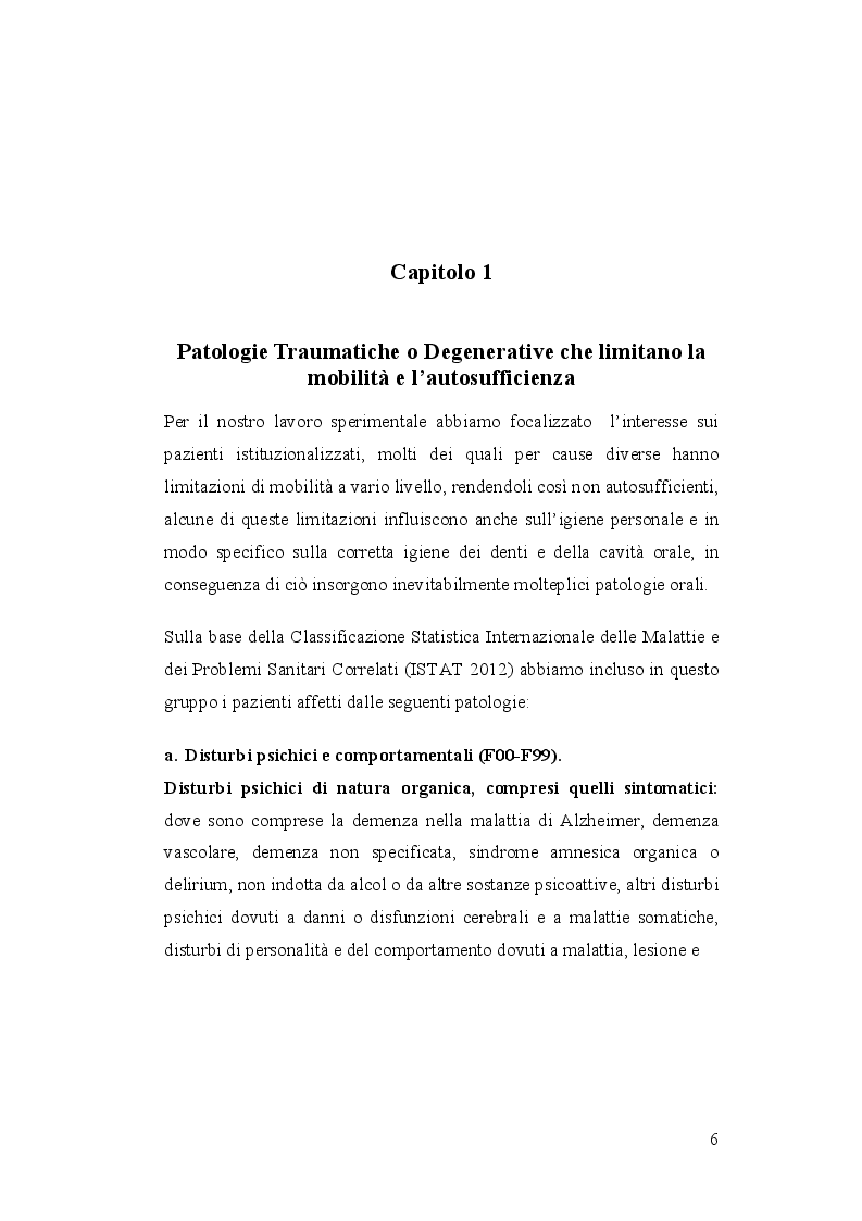 Anteprima della tesi: Igiene orale nel paziente istituzionalizzato: importanza di una unità mobile, Pagina 7