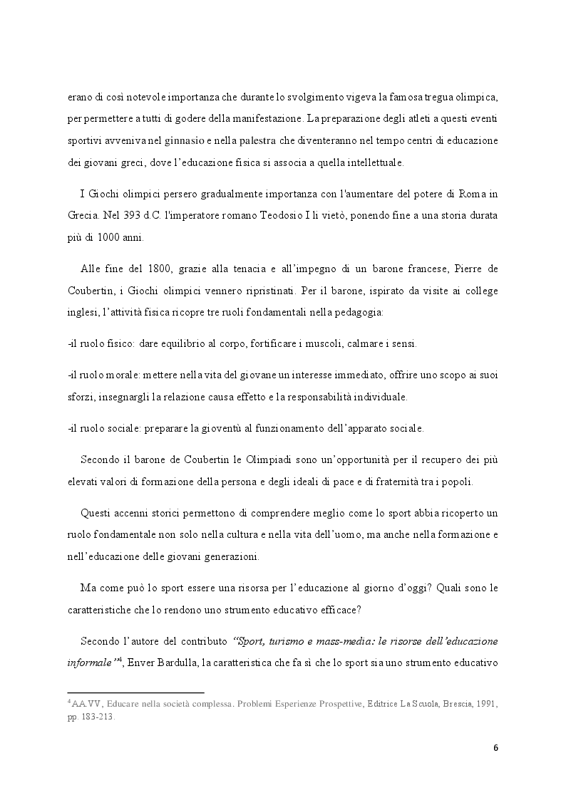 Anteprima della tesi: Media e Sport: l'immagine educativa del mondo del Calcio, Pagina 6