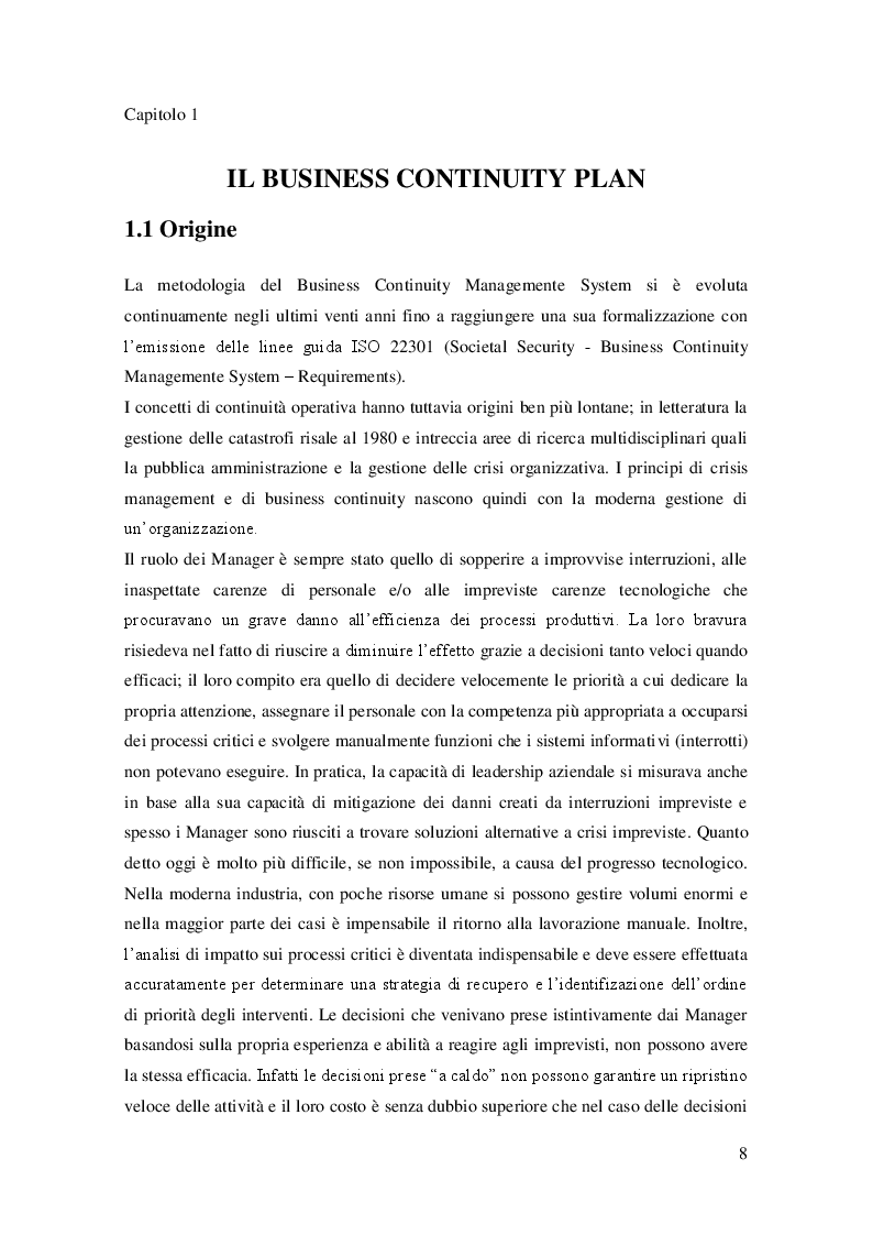 Anteprima della tesi: Sviluppo del Business Continuity Plan nel settore farmaceutico: il caso Haupt Pharma, Pagina 5