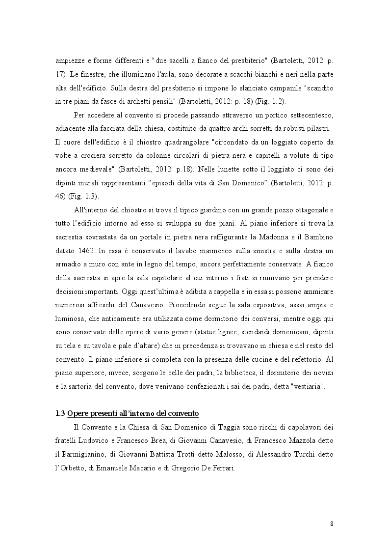 Estratto dalla tesi: Il binomio inscindibile tra il Convento dei Domenicani di Taggia e Ludovico Brea. Considerazioni per la valorizzazione.