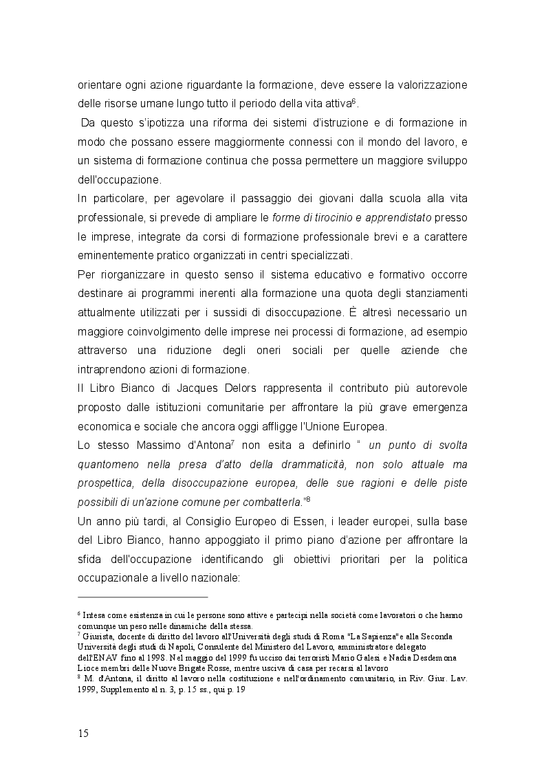 Estratto dalla tesi: Stages ultima frontiera del precariato